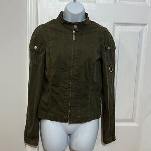 Juicy Couture Olive Green Denim Jacket in‎ size M